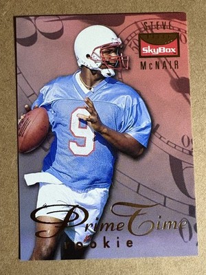 1995 SkyBox Premium #PT4 Steve McNair Prime Time Rookies Houston Oilers