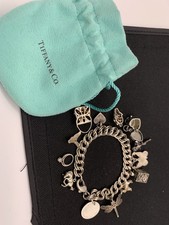 Tiffany Sterling Silver Charm Bracelet 13 Cha...