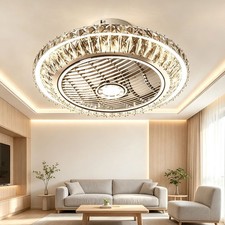 LED Ceiling Fan with Lights and APP Remote Dimmable Low Profile Ceiling Fan 50CM