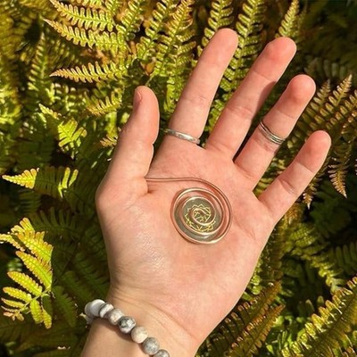 1 tragbare Spirale Palm Ring Kupfer Manschette für Meditation & Energie Heilung