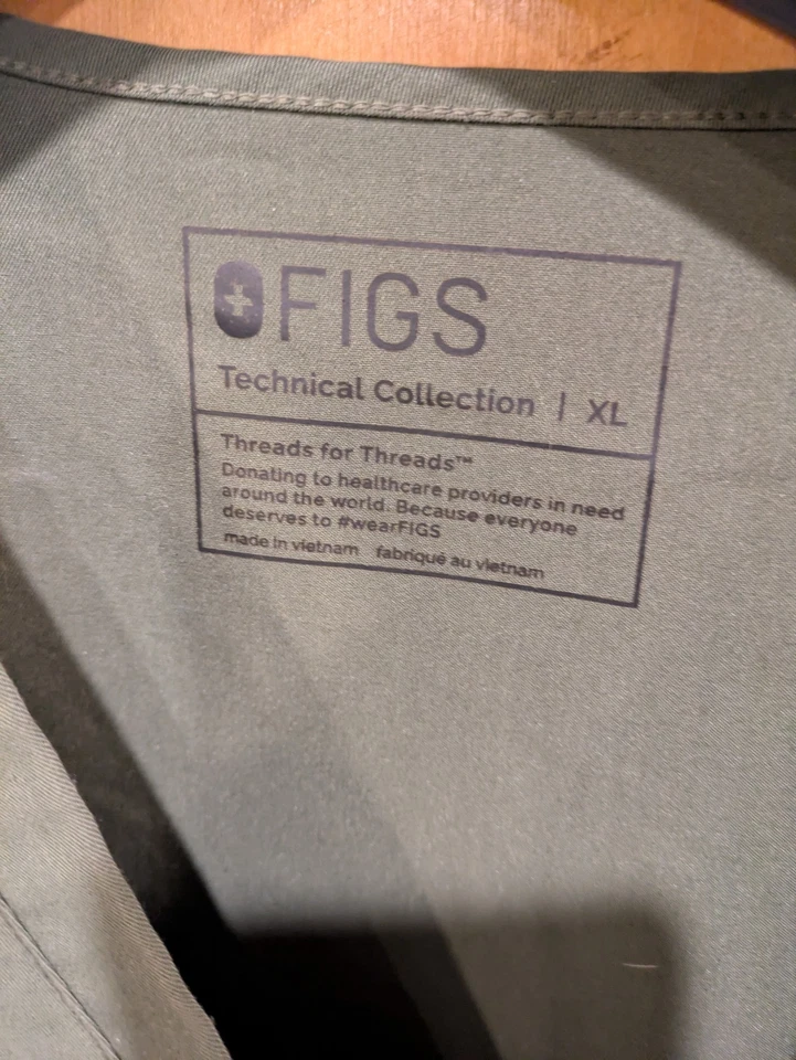 Blusa Médica Hombre FIGS Grande Verde/Gris Colección Técnica Foto 3 de 3