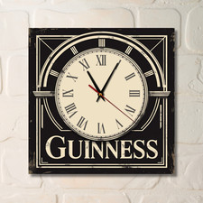 Guinness Aluminium Wall Clock Metal Classic Irish Pub Man Cave Decor Gift