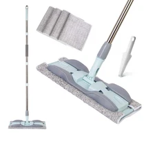 Microfiber Wood Floor Mop - 15 Inch with 4 Washable Pads, Adjustable Handle f...