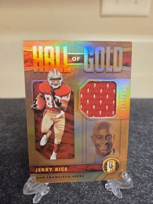2020 Panini Gold Standard #HOF20 Jerry Rice Hall of Gold Threads Prime # 044/199