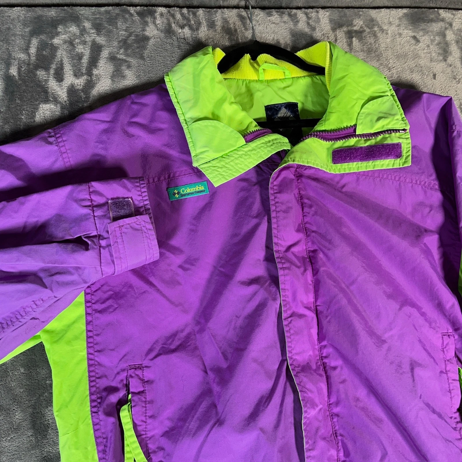 Vintage Columbia Bugaboo Jacket Mens M Purple Green Vintage Snow 90s Ski Shell