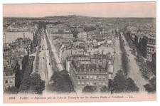 1918 PANORAMA L ARC DE TRIOMPHE & AVENUES HOCHE ET FRIEDLAND PARIS FRANCE PC