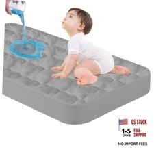 Pack and Play Mattress Pad Protector Sheet Fitted 39 x 27 Inch 1 Gray