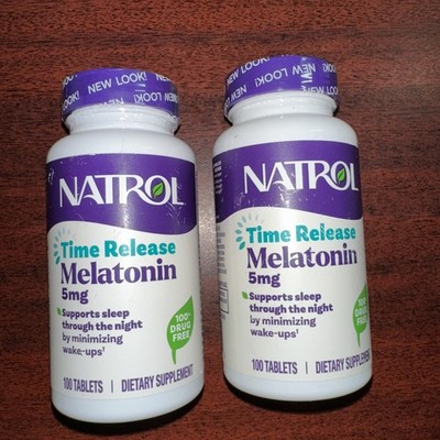 Natrol - Melatonin - Time Release - 5 mg - 100 Tabs - 2 Pack - exp: 6/2028