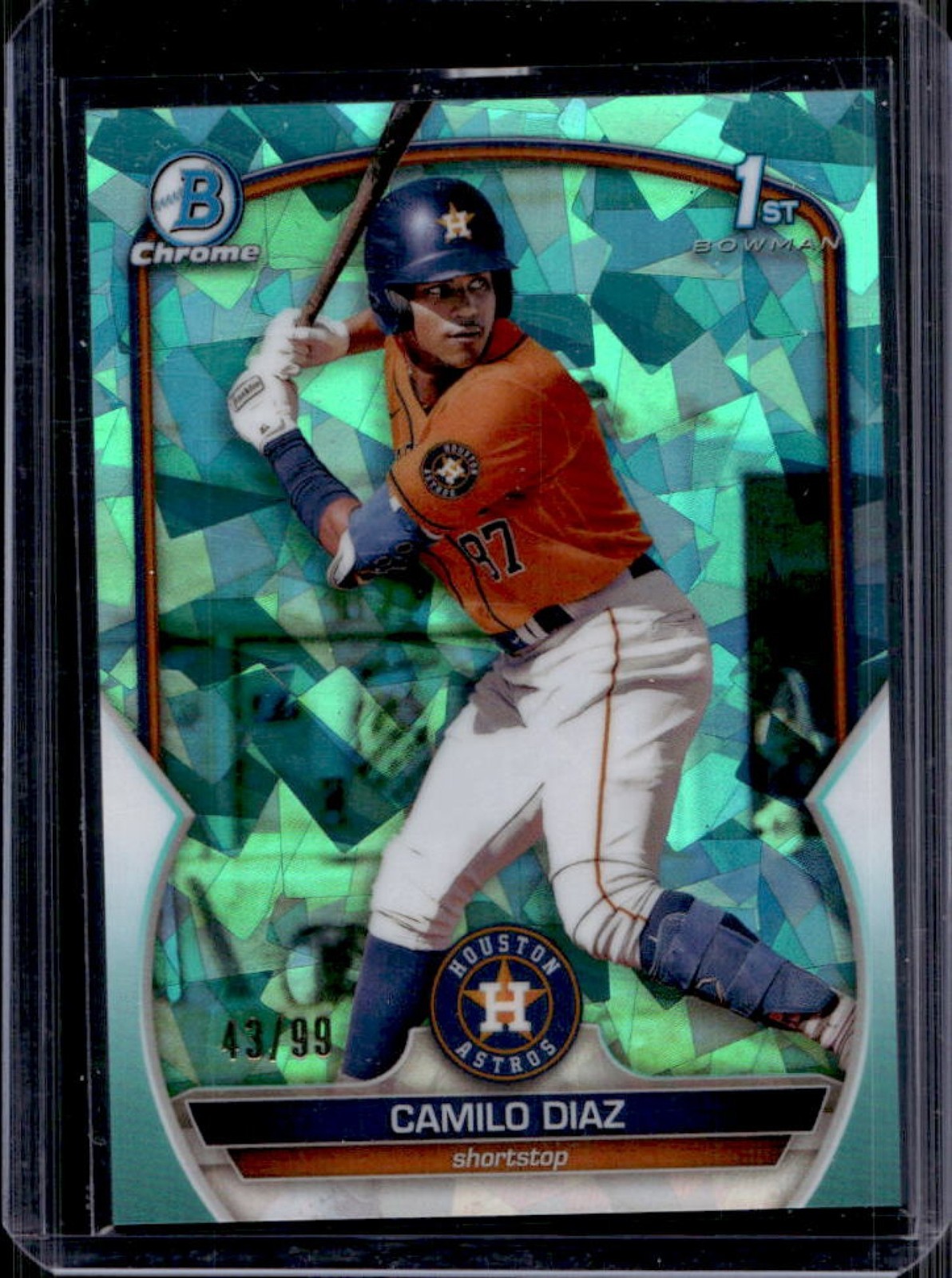 2023 Bowman Chrome Sapphire Camilo Diaz Refractor Aqua 1st #/99 Astros