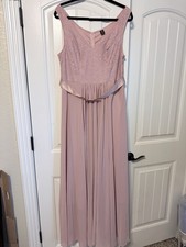 Shein Belle Plus Sz Solid V-Neck Sleeveless Ruched Waist Pleated Maxi Women 1X