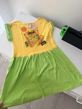 Vintage Target Kids Dress Size 6 Bear Beach Graphic Yellow Green AUS