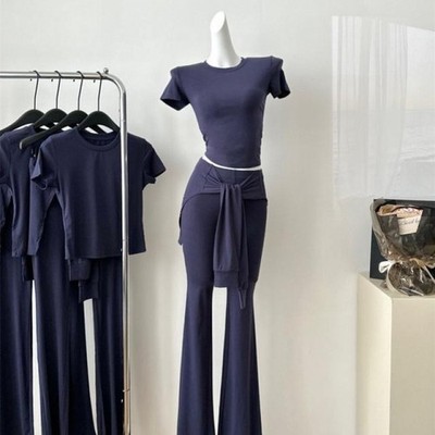 Madam Simplicity Leisure Sportswear Set Yoga Clothes Two Fake Items Design Sense