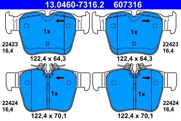 Bremsbelagsatz Scheibenbremse Ate 13.0460-7316.2 (1Satz-1Stk)-image
