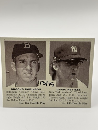 2007 Upper Deck Goudey #157 BROOKS ROBINSON/ GRAIG NETTLES Double Play #13/15