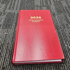 AT-A-GLANCE SD37613 Standard Diary 2026 Daily Diary, Red, Large, 7 3/4" x 12"