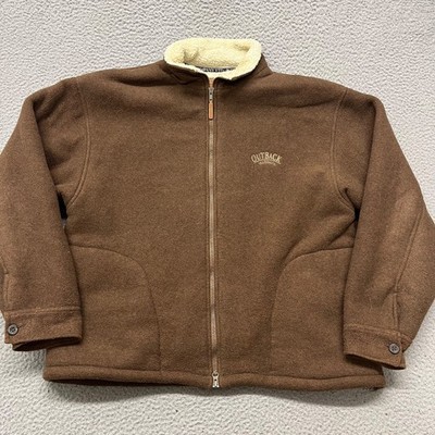 Outback Trading Co Summit Jacket Mens L Brown Pile Fleece Lined Outdoors