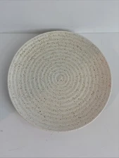 Creative Co-Op Stoneware Plate 11" Round Speckled Cream Swirl