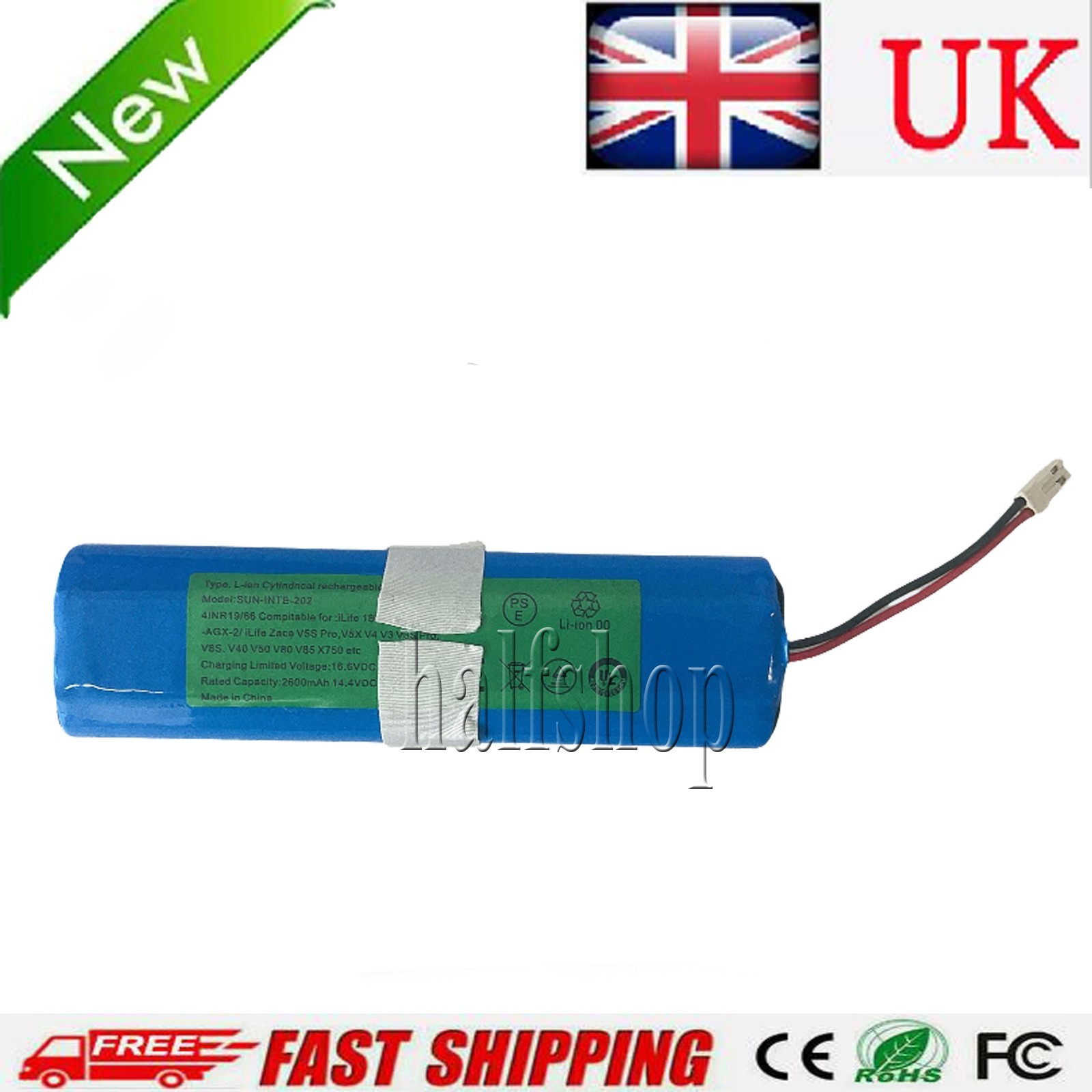 Battery for ILIFE V3s Pro, For ILIFE V5s Pro, V50, V8s, X750,18650B4-4S1P-AGX-2