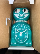 Clock Kitty Cat Pearl Collar Pendulum Tail Bi...