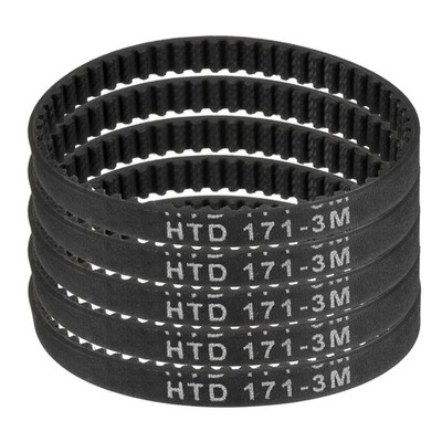 5pcs HTD-3M Rubber Timing Belt 57 Teeth, 171mm Pitch Length x 6mm Width