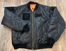 Rothco MA-1 Flight Jacket Tactical Bomber Coat Reversible Black/Orange XL