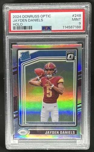 2024 Donruss Optic Jayden Daniels Holo Rated Rookie #248 Commanders PSA 9