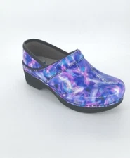 7158 Dansko Womens LT Pro Blue Crush Patent Clog Size 38 EU 7.5-8 US