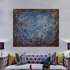 Jackson Pollock style Professional Artist Canvas painting 72 X60 Abstract,6ft