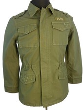 Polo Ralph Lauren Military Jacket Girls Large 12-14 Green Floral Embroidery