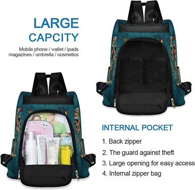 OwlPrint Ethnic Backpack Purse for Women AntiTheft Fashion BackPack Shoulder Bag Amazon.com: Kigai Black Owl Backpack Purse for Women Fashion  main image 2