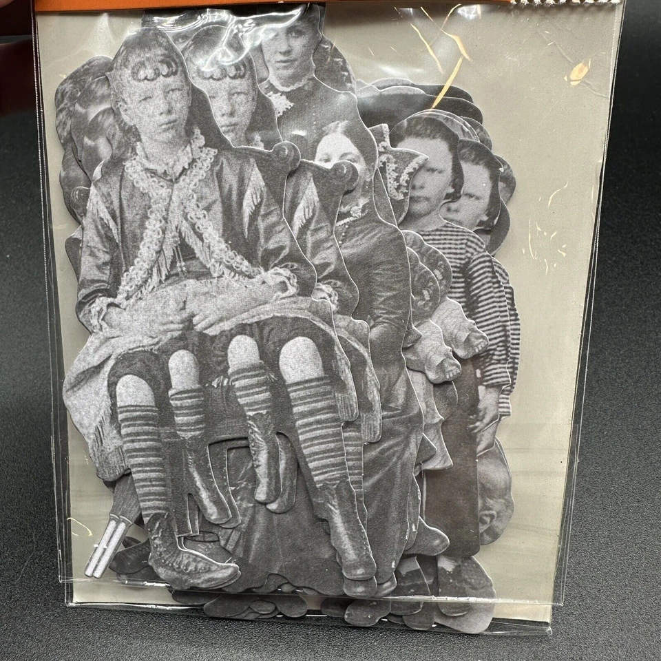 Formas troqueladas estilo Tim Holtz retro vintage blanco y negro personas 24 piezas Foto 3 de 4