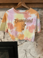 Disney Womens Multicolor Tie Dye Minnie Mouse Embroidered Cropped Sweatshirt XL