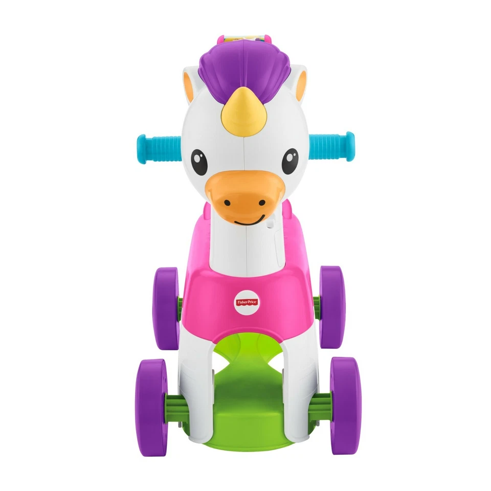 Fisher-Price Rollin' Tunes Unicornio Niño Pequeño Montar con Frases y Sonidos Musicales NUEVO Foto 3 de 4