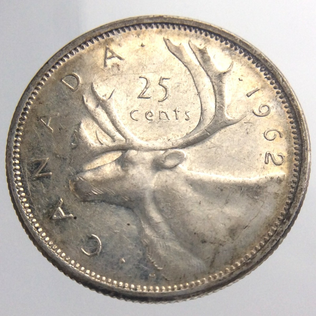 1962 Canada 25 Cents Silver Quarter KM# 52 Elizabeth II Circulated