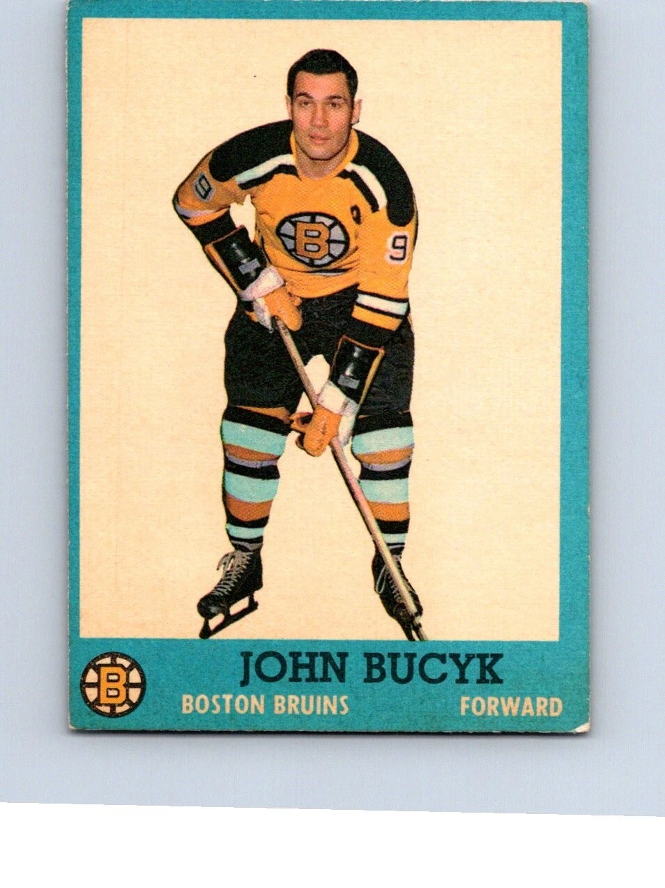 VINTAGE HOCKEY CARD TOPPS 1962 BOSTON BRUINS JOHNNY BUCYK HOF NO78