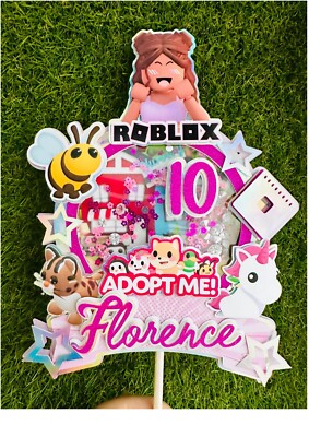 Adopt Me Pink Cake Topper Glitzer Shaker 3D