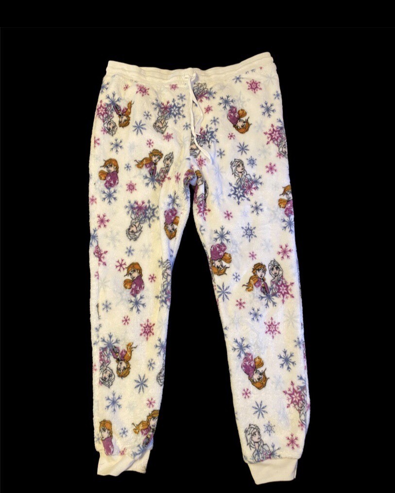 Disney Frozen II Pajama Pants Womens Size XL White Elsa And Anna