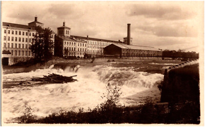 Kreenholm Factory & Waterfall Narva River Estonia 1926 RPPC Postcard O. Haidak