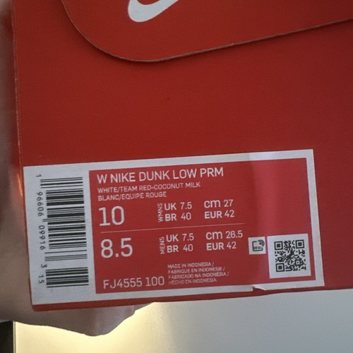 Nike W Dunk Low PRM Premium Vintage Team Red Women's Size 5.5 FJ4555-100 - Picture 8 of 8