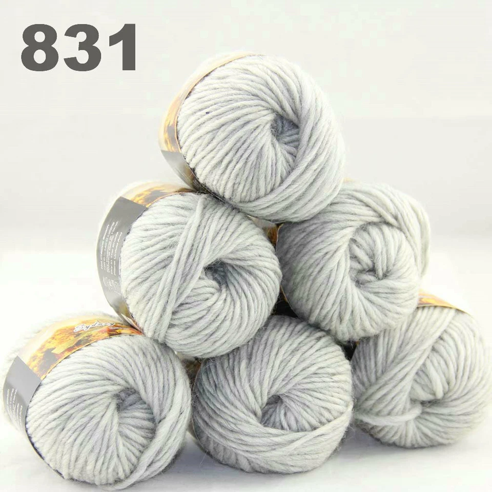 SALE 6BallsX50gr Warm Colorful Rugs Knitting Wool Blankets Crocheted Yarn 31