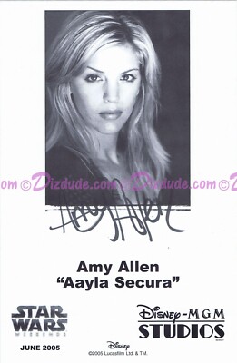Disney Star Wars Weekends 2005 Amy Allen Pre-Signed Photo Aayla Secura