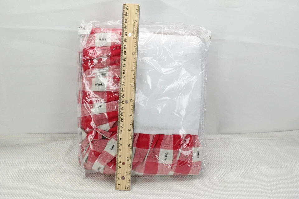 Falda Cuna Renacuajos Ant Dobby Guinga Roja 28 x 52 x 16" Caída TF Foto 4 de 4