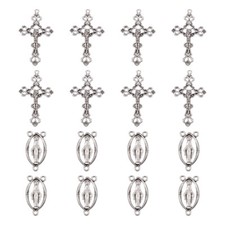 1 Box Rosary Alloy Crucifix Cross Pendants Virgin Links Center Sets for Making