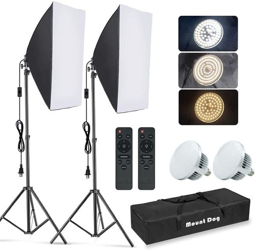 2-in-1 Softbox Kit with Adjustable Tripod and Remote - Enhance Your Photoshoots - Picture 3 of 8