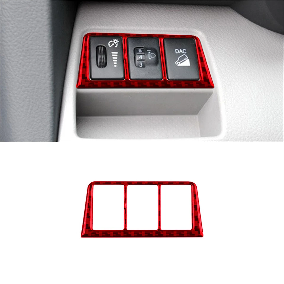 Juego completo de 30 piezas de embellecedores interiores de fibra de carbono roja para Toyota RAV4 2006-12 Foto 3 de 4