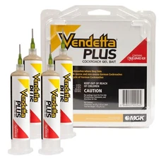 New Vendetta Plus Roach Killer / Cockroach Gel Bait 4 TUBES w/Plunger and Tips!