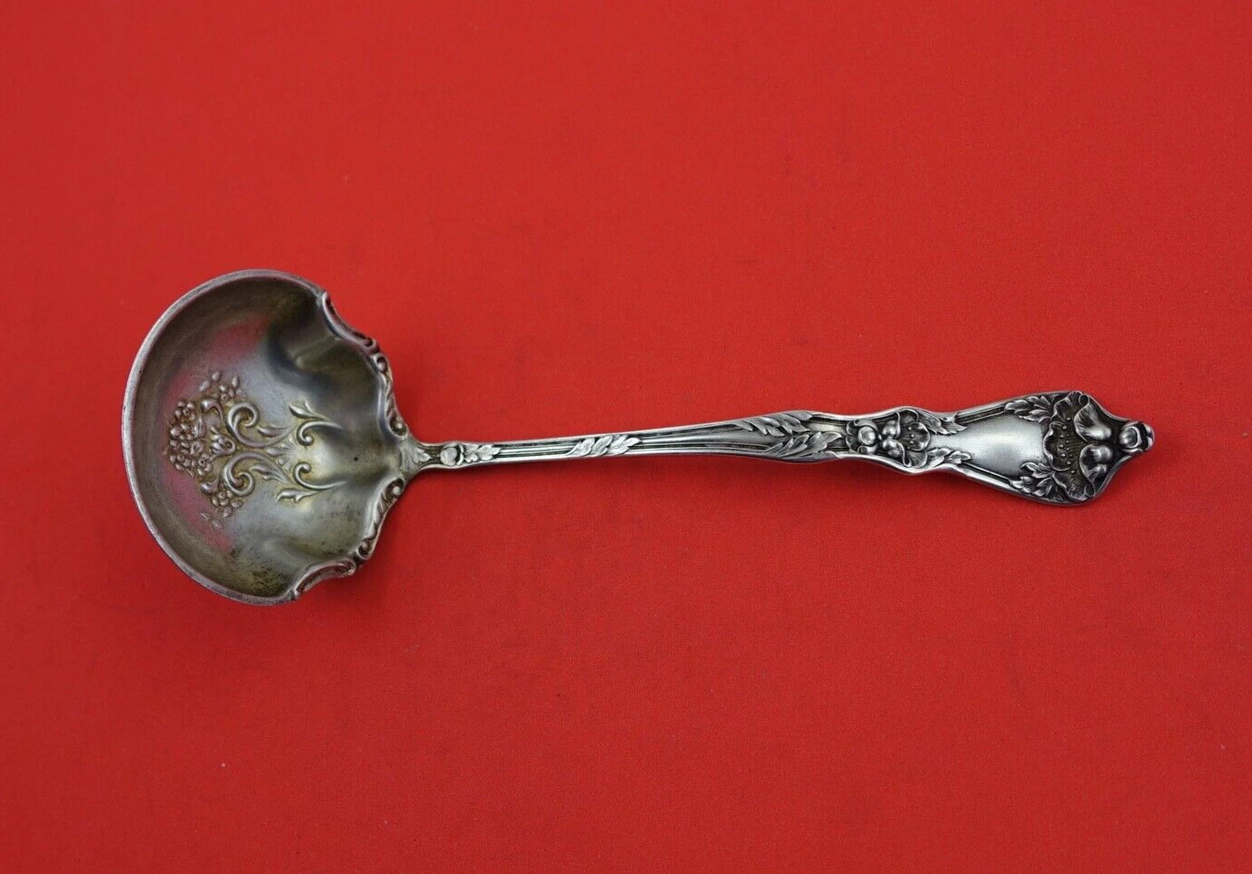 Poppy by Baker-Manchester Sterling Silver Sauce Ladle w/ design in bowl 6 1/2"