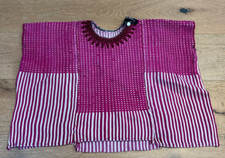 Girls' Huipil Huehuetenango Guatemala vintage Mayan handwoven sunray neckline