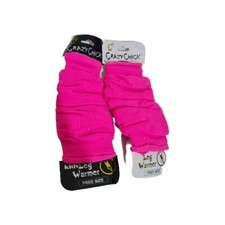 Leg Warmers Girls Womens Neon PINK 80s Fancy Dress Dance Festival Party 2 Pairs
