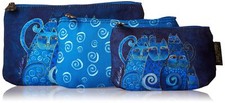 Laurel Burch 27979 Cosmetic Bags 3 Pack Indigo Cats